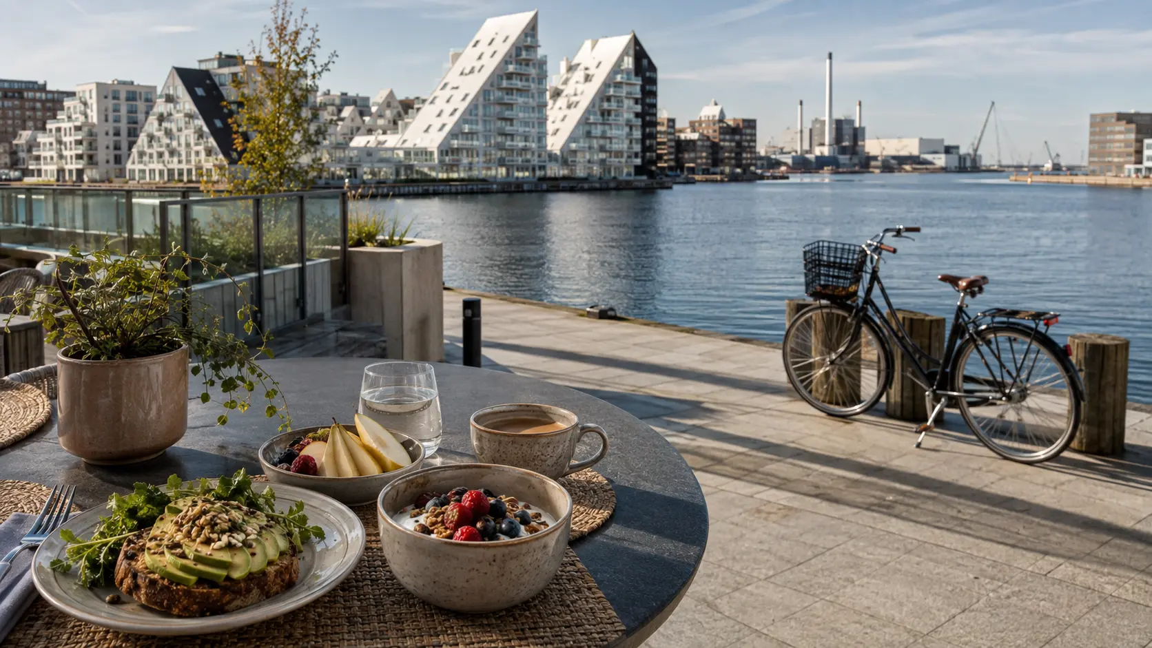Moderne Architektur und Hafen in Aarhus