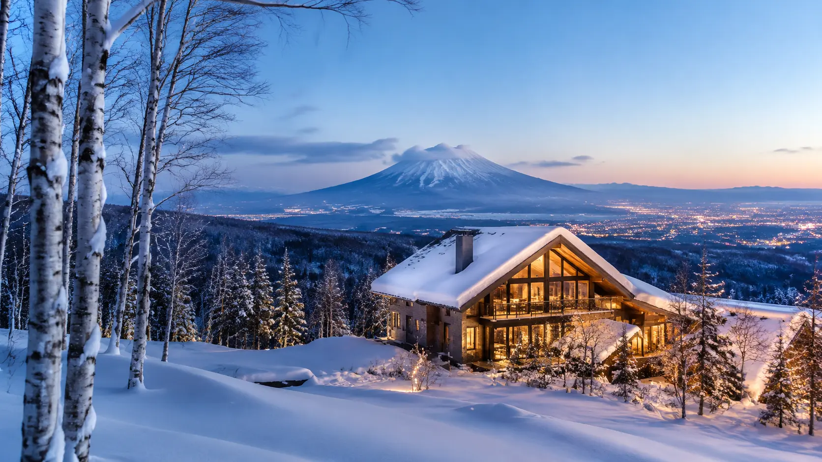 Berg- und Waldlandschaft auf Hokkaido