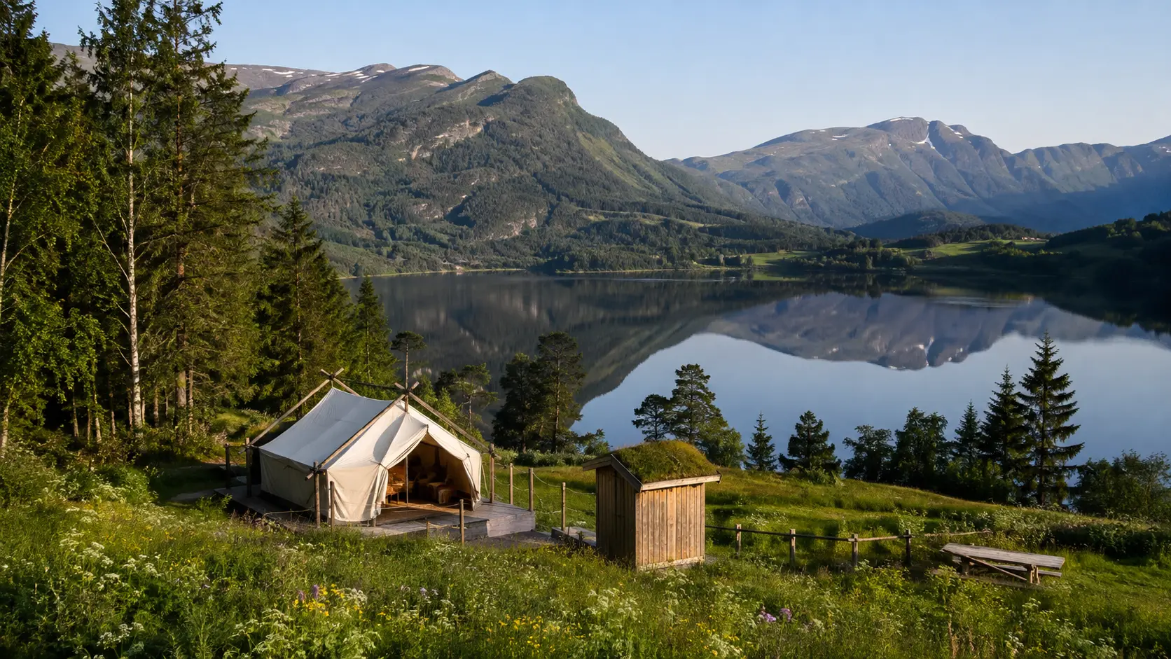 Öko-Retreat an einem Bergsee in Telemark