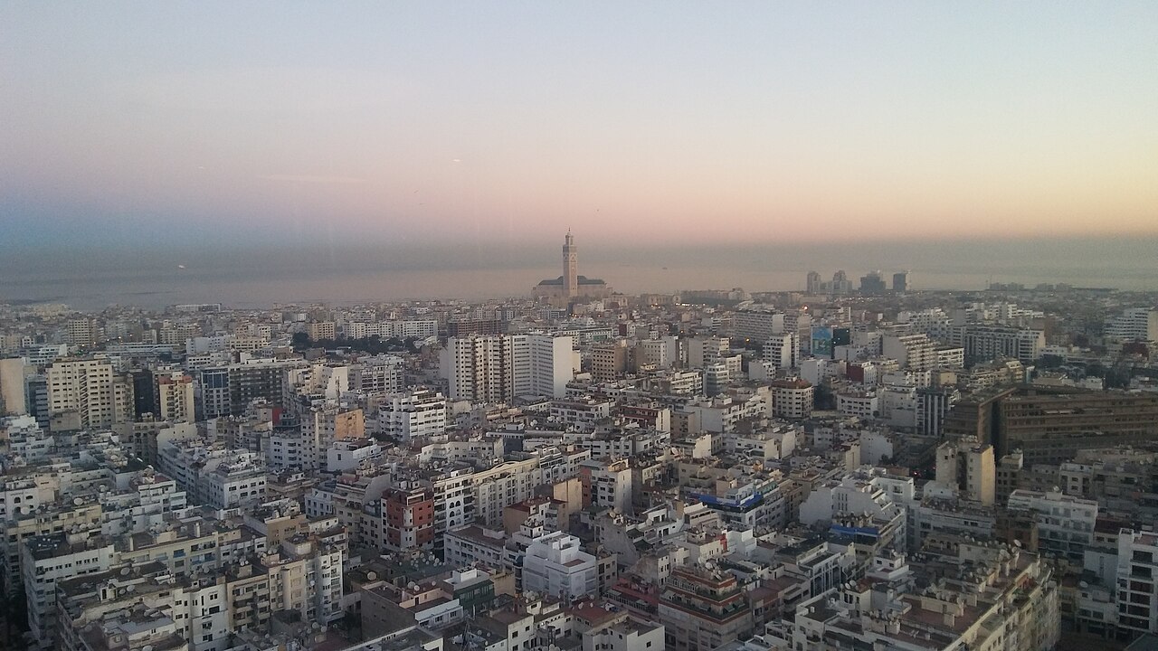Skyline von Casablanca bei Sonnenaufgang